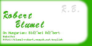 robert blumel business card